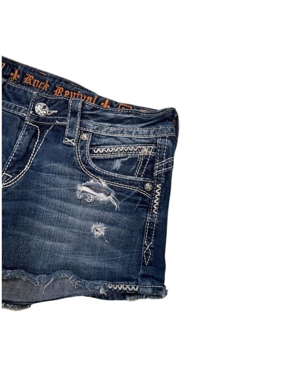 Rock Revival Becky Denim Shorts Size 31 - Picture 4 of 10